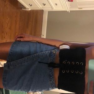 Black lace up tube top